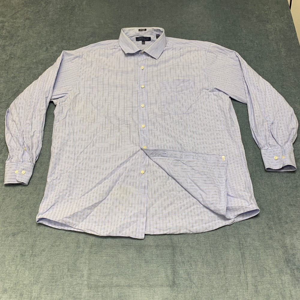 Tommy Hilfiger Dress Shirt Men XL 17.5 34-35 Multicolor Plaid Cotton Regular Fit
